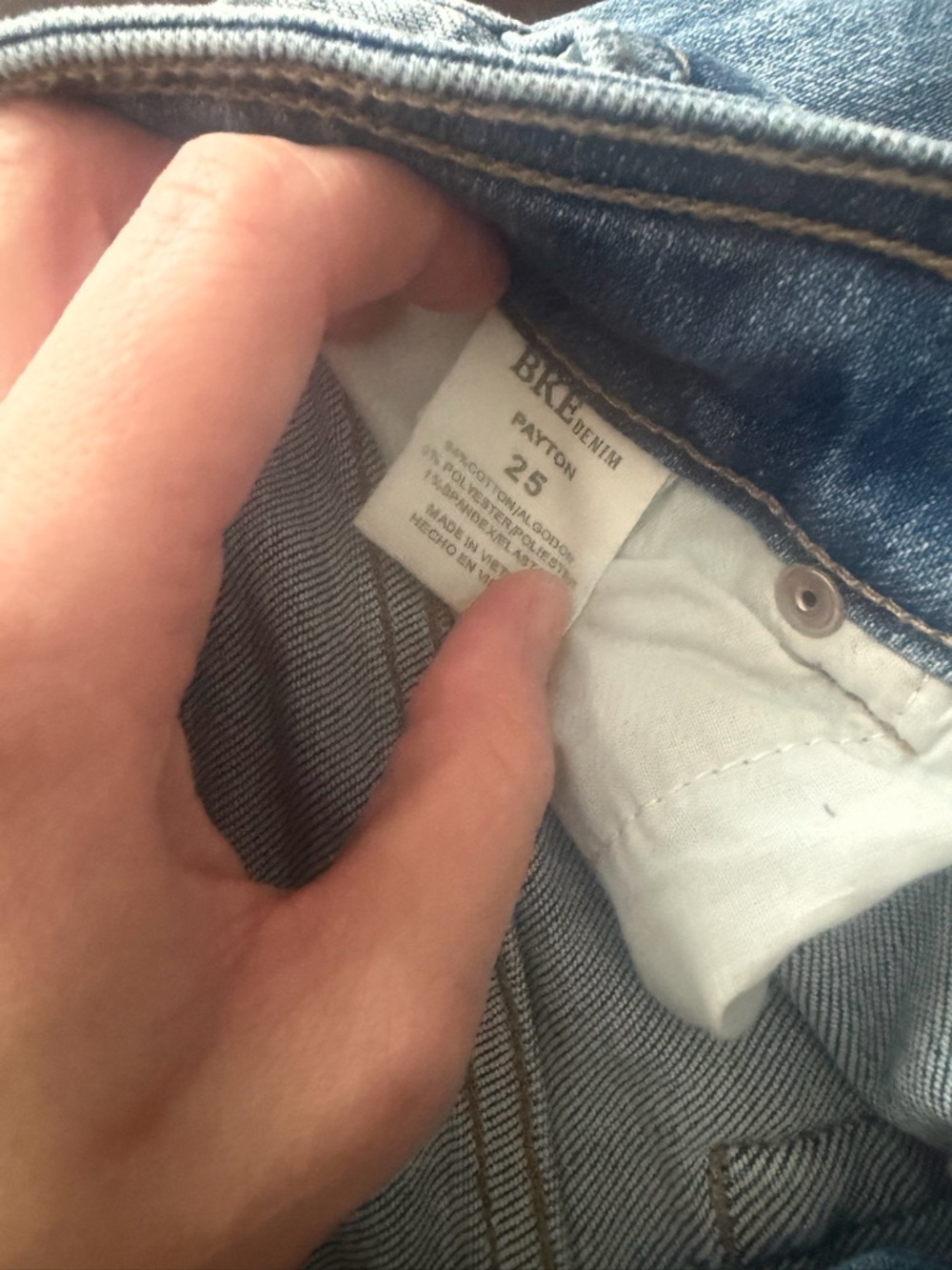 BKE Light Blue Distressed Cuffed Denim Shorts - Picture 3 of 4